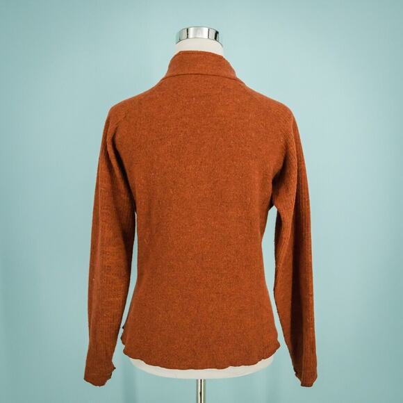 Mountain Hardwear Size Small S Burnt Orange Mock Neck Wool Blend Knit Sweater - Picture 4 of 7